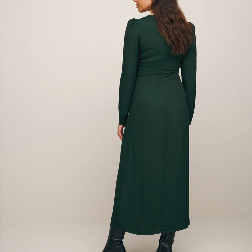 Reformation Nalani Midi Dress Forest Green - BNWT - Picture 5 of 5